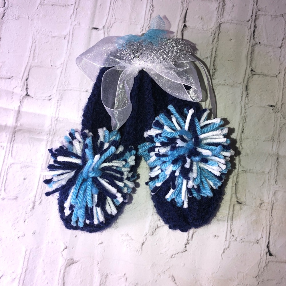 Homemade crocheted slippers